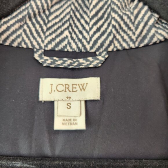J. Crew Down Quilted Puffer Vest Herringbone Black White Preppy Fall Women's S - Picture 7 of 9